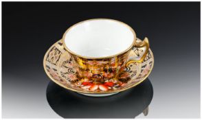 Royal Crown Derby Miniature Imari Pattern Cup & Saucer, Date 1918. Cup 1`` in height, saucer 2.