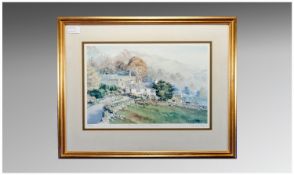 Judy Boyes Signed Limited Edition Print Titled `Town End Farm, Troutbeck` signed lower right. 15x9.