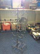 Contemporary Double Sided Six Tier Wine Rack, 36 inches high.