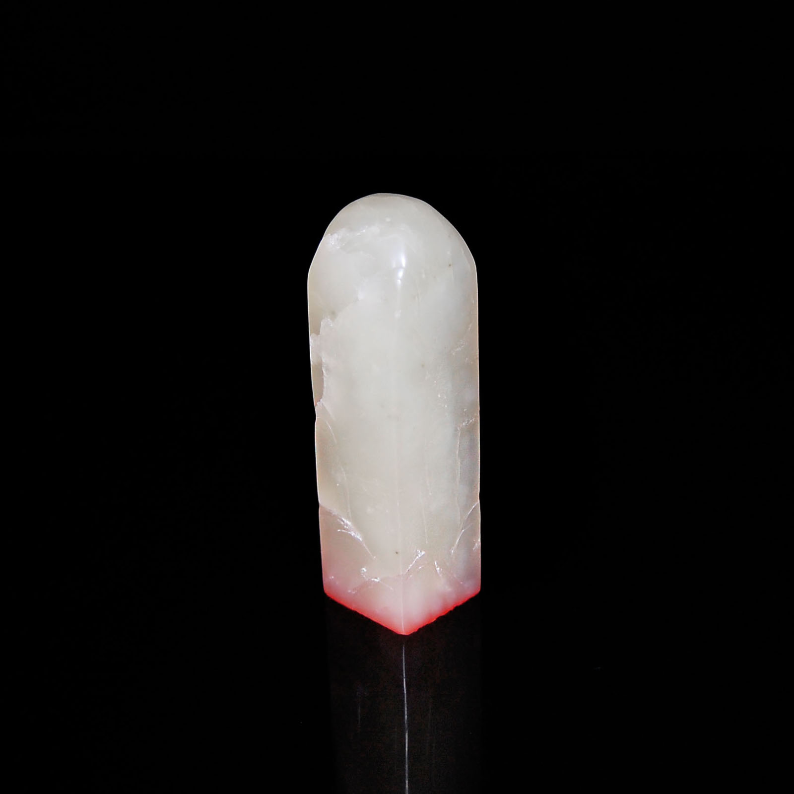 ??????????  (?????)?  Translucent Furong Stone Columnar Seal with Figural Landscape Carving