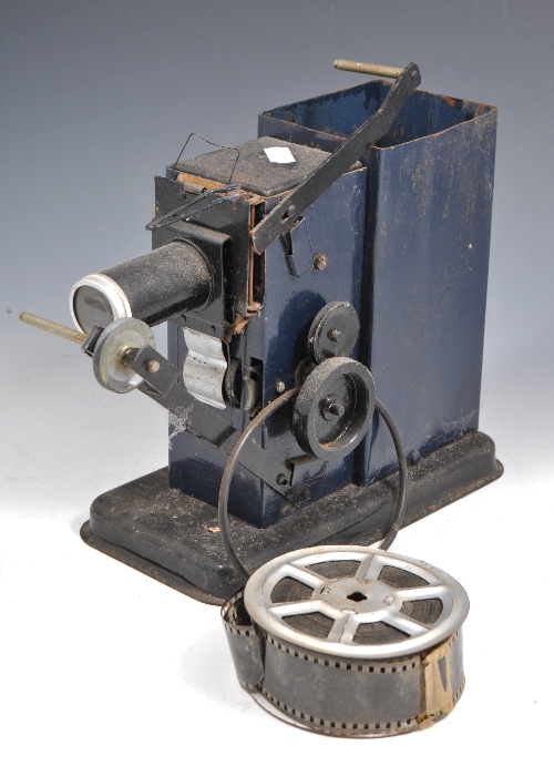 Vintage projector, with films.