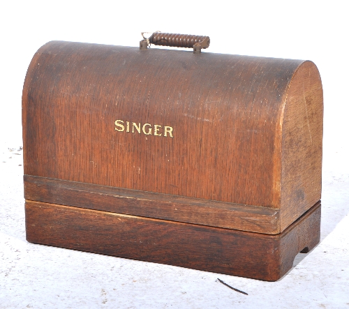 Singer hand sewing machine, case and another Singer sewing machine (2)