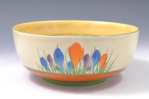 Clarice Cliff Bizarre, circular bowl, Crocus pattern, diameter 24cm