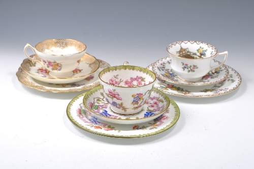 An Aynsley Bone China Trio, Chinese style decoration for Lawleys, Regent Street, together with two