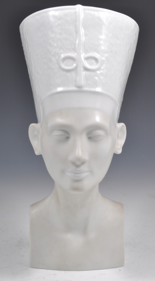 Rosenthal white porcelain bust - "Nefertiti", 30cms.