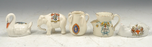 Locke & Co. Worcester crested china bowl, 4cms and a small collection of crested china, (21).