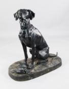 Alfred Jacquemart (1824-1896). Cast iron `Chien de Chasse`, monogrammed AJ and stamped Barbezat &