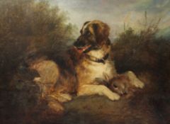 After Armfieldoil on canvas,Retriever with a dead rabbit,28 x 39in.; unframed