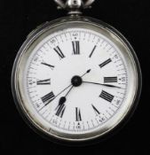 An early 20th century Swiss novelty 935 standard silver and enamel keywind pocket watch, the case