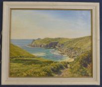 Denys Law (1907-1981)oil on canvasboard,Coastal landscape,signed,19.5 x 24in.