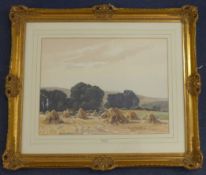 Frank Baker (1873-1941)pair of watercolours,The cornfield and Sussex pastures,signed,13.5 x 18.5in.