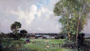 Godwin Bennett (1888-?)oil on canvas,Dell Quay to Chichester,signed,18 x 30in.