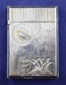 A 19th century American sterling silver card case by Gorham, of rectangular form, with engraved