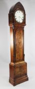 W. Sibbald, London. A Regency mahogany eight day longcase clock, with lancet top case and Egyptian