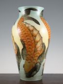 Sally Tuffin for Dennis China Works. A large `Carp` baluster vase, c.2002, limited edition no. 13 of