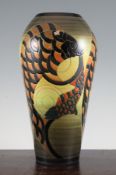 Sally Tuffin for Dennis China Works. A `Geometric Fish` tall ovoid vase, c.2003, no.25, impressed