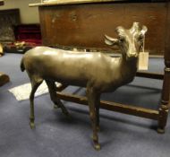 A modern Chinese bronze model of a deer, H.2ft