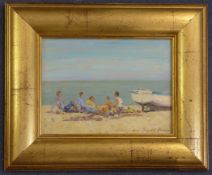 Hugh Boycott Brown (1909-1990)oil on board,July, Aldeburgh beach,signed,7 x 9.25in.