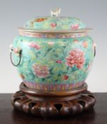 A Chinese Straits famille rose kamcheng, early 20th century, painted with flowers and foliage on a