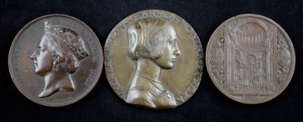 Three 19th century commemorative bronze medals, Holborn Viaduct and Blackfriars Bridge 1869, For the