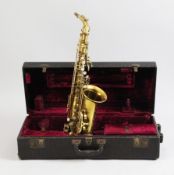 A 1930`s Henry Selmer balanced action alto saxophone, with part mother of pearl inset keys and