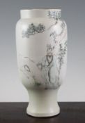 A Chinese enamelled vase, Guangxu / Republic period, painted with a sage standing beneath a pine