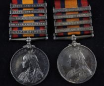 Two Queen`s South Africa medals; with Diamond Hill, Johannesburg, Paardeberg and Relief of Kimberley