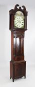 Brown, Edinburgh. An early 19th century flame mahogany eight day longcase clock, the 13 inch painted