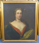 Early 18th Century English Schooloil on canvas,Portrait of a lady,30 x 25in.