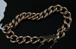 A 15ct gold hollow curb link bracelet, 18.6 grams.