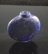 A Chinese lapis lazuli moon shaped snuff bottle, 5.4cm