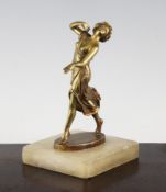 A. Ermler. A gilt bronze figure of a classical dancer, on onyx plinth, 6.5in.