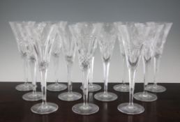 A set of six pairs of engraved Waterford Crystal Millennium toasting flutes, with certificates,