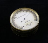 A gilt brass cased forecasting aneroid pocket barometer, by Negretti and Zambra, with the altitude