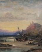 William Thornley (1857-1935)pair of oils on canvas,Whitby, by Day and Night,signed,14 x 12in.