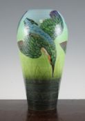 Sally Tuffin for Dennis China Works. A `Kingfisher` ovoid vase, c.2001, no.6, inscribed and