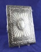 An Edwardian silver mounted presentation writing pad with inscription relating to the "1st prize