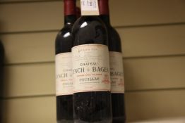 Seven bottles of Chateau Lynch-Bages 1988, Pauillac, six into neck, one very top shoulder, some