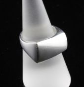 An early 1970`s Georg Jensen sterling silver ring, design no. 141, size N.