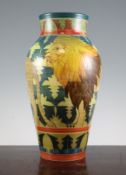 Sally Tuffin for Dennis China Works. A large `White Lion` baluster vase, c. 2002, limited edition