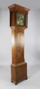Mosley, Peniston. A George III oak eight day longcase clock, the 12 inch square brass dial with