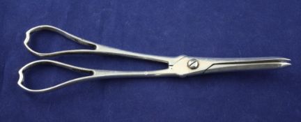A pair of mid 19th century American sterling silver grape shears by Tiffany & Co, with engraved