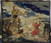 A 19th century needlework panel depicting Peter the Great, 32.5 x 28.5in.