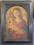 Venetian Schooloil on wooden panel,Madonna and child with attendants,24 x 16in.