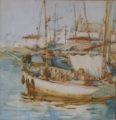 Jeka Kemp (1876-1967)watercolourFishing boats in harboursigned12.5 x 12.5in.