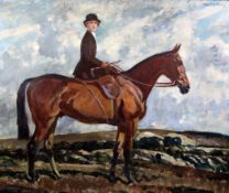 § Frederic Whiting (1874-1962)oil on canvas,Portrait of a lady riding side saddle,signed,30 x 36in.