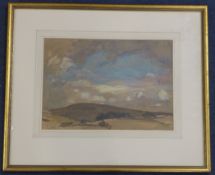 Arthur S. Haynes (fl. 1885-1906)watercolour,View on the South Downs,labels verso,9.5 x 13.5in.