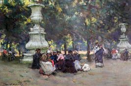 Terrick Williams RA (1860-1936)pastel,Tuileries Gardens, Paris, ex. Doris Rodway Collection,