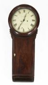 Jno. Parry, Ruthin. A Regency mahogany drop dial wall clock, with moulded wooden bezel, enamelled