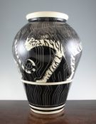 Sally Tuffin for Dennis China Works. A large `Tiger` baluster vase, c.2005, limited edition no. 6 of